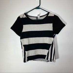 h&m divided stripped short sleeved shirt size 2